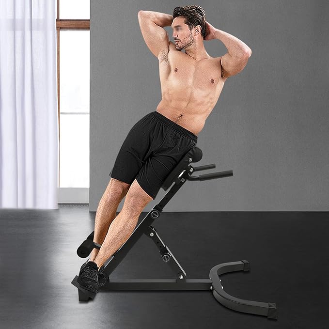 Roman Chair Back Hyper Extension Bench for Full All-in-One Body Workout,Foldable Workout Bench Machine,Adjustable Ab Sit up Bench Decline Bench Flat Bench
