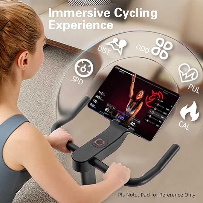 Yesoul Black Exercise Bike for Home,Smart White Cycling Bike Magnetic Stationary Bike, Low Noise Indoor Cycling Bike for Home Gym Electric Stationary Bike with Tablet Mount & Comfortable Seat Cushion for Women Apartment Workout Bike for Fitness