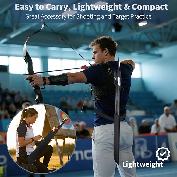 Hard Case Hip Quiver with Adjustable Belt,Wear-Resistant Arrow Quiver for Compound Bow,Quiver Arrow Holder for Archery, Hunting Lightweight Archery Quiver