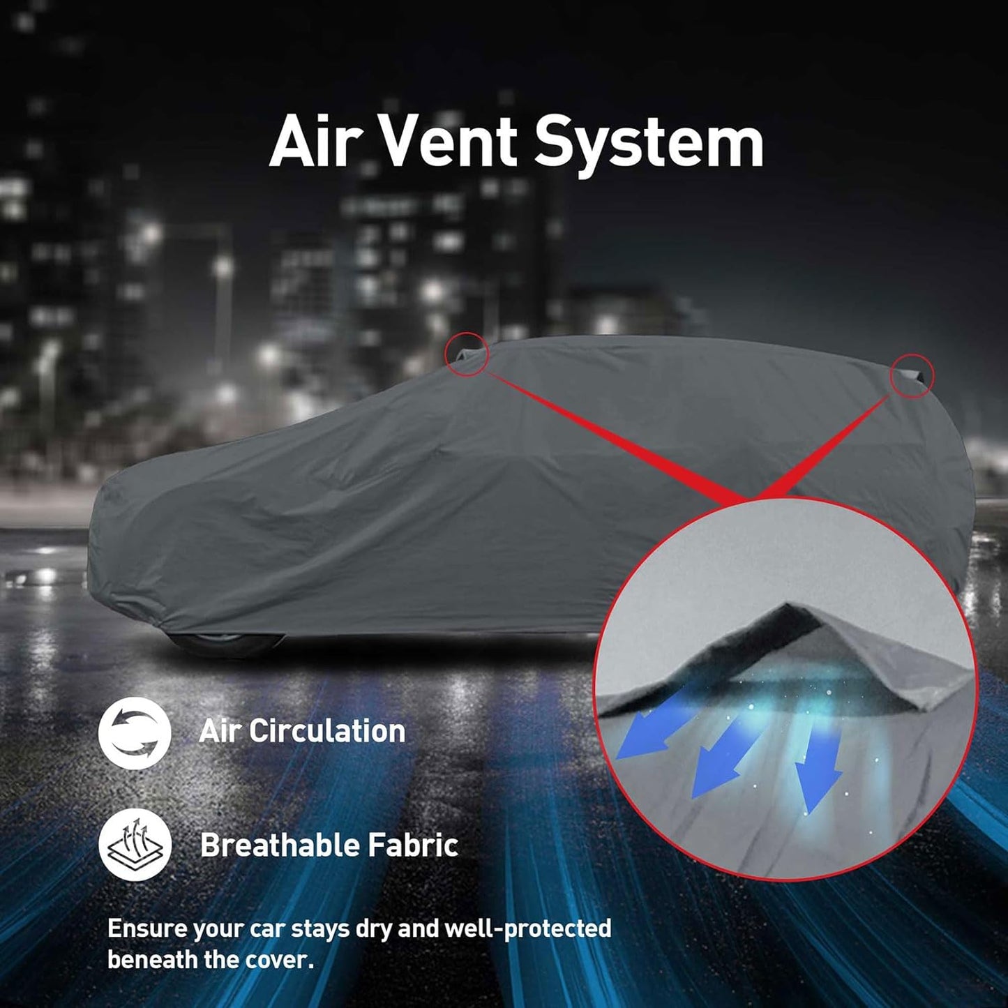 DaShield Ultimum Series Supreme Car Cover for Jeep Compass 2007-2023 Crossover SUV 4-Door All Weather Protection Semi Custom Fit Dust, Sun, Snow, Rain, Hail Protection Outdoor / Indoor