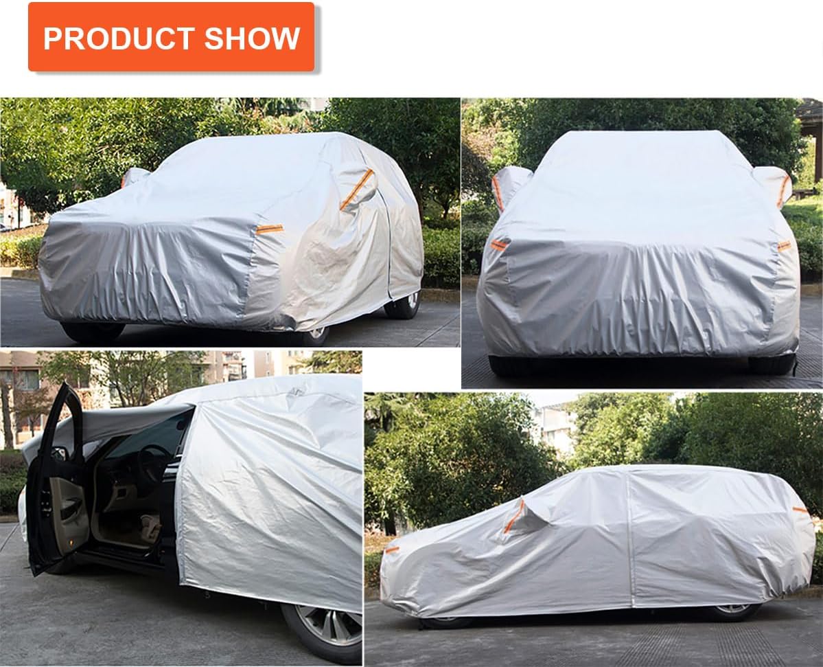 Kayme 6 Layers SUV Car Cover Custom Fit for Acura MDX (2001-2025) Waterproof All Weather for Automobiles, Outdoor Full Cover Rain Sun UV Protection.Silver