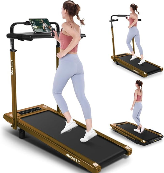 ANCHEER Walking Pad Treadmill with 12% Incline&Adjustable Height, 4 in 1 Under Desk Treadmills with Desk Workstation, Foldable Treadmill for Home 300lb,3 Type Control
