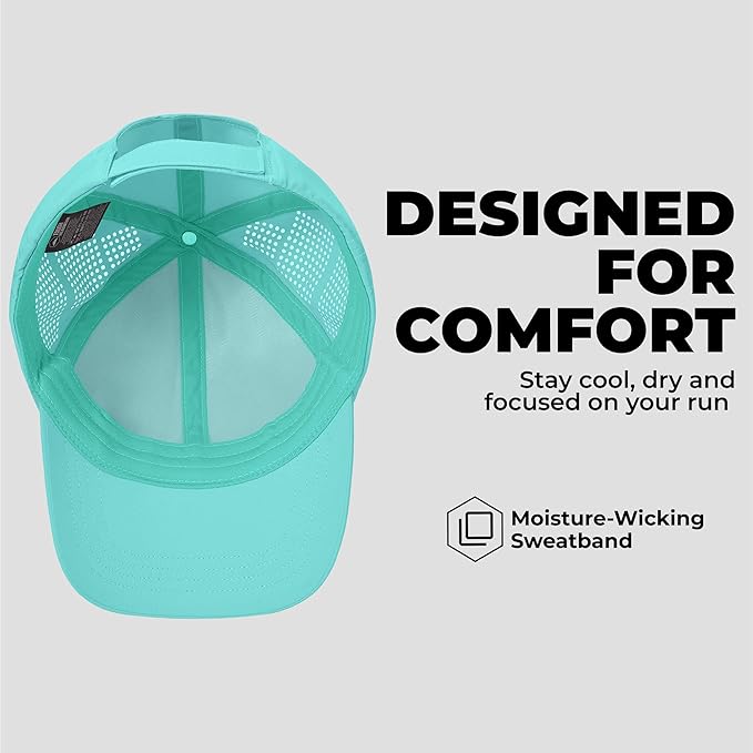 Tough Headwear Baseball Running Cap - Lightweight Quick-Drying Athletic Hat for Men & Women - Sweat-Wicking