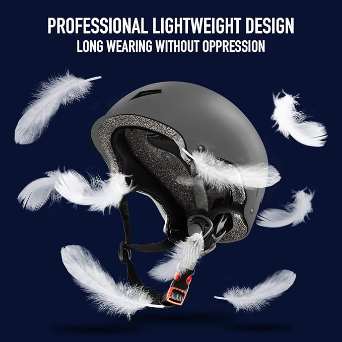 Skateboard Helmet for Adults - Adjustable Certified Safety Adults Helmet for Skateboarding Bike Bicycle Scooter Cycling Skate Skating Multisport Helmets for Women Men Boys Girls Kids Youth