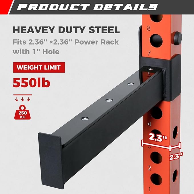 RitFit Multi-Functional Folding Squat Rack for Home Gym, 2.36'' x 2.36'' Wall Mounted Squat Rack with Attachments - Space Saving Squat Power Rack