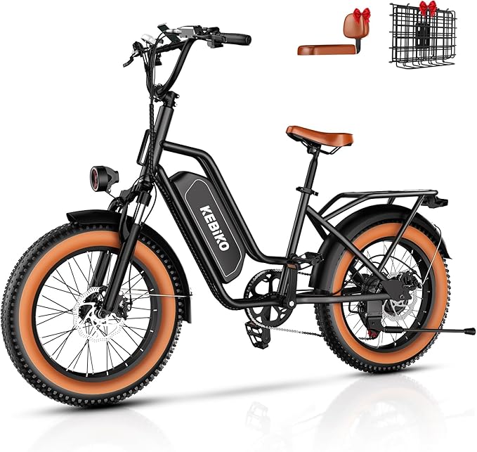 2 Seater Electric Bike, 48V 20AH(𝟗𝟔𝟎𝐖𝐇) Large Removable Battery, 𝟏𝟑𝟎𝟎𝐖 Peak Motor, 20"x 4.0" Fat Tire Ebike for Adults, 80+Miles Max,30+MPH, City Couple E Bike for All Terrain