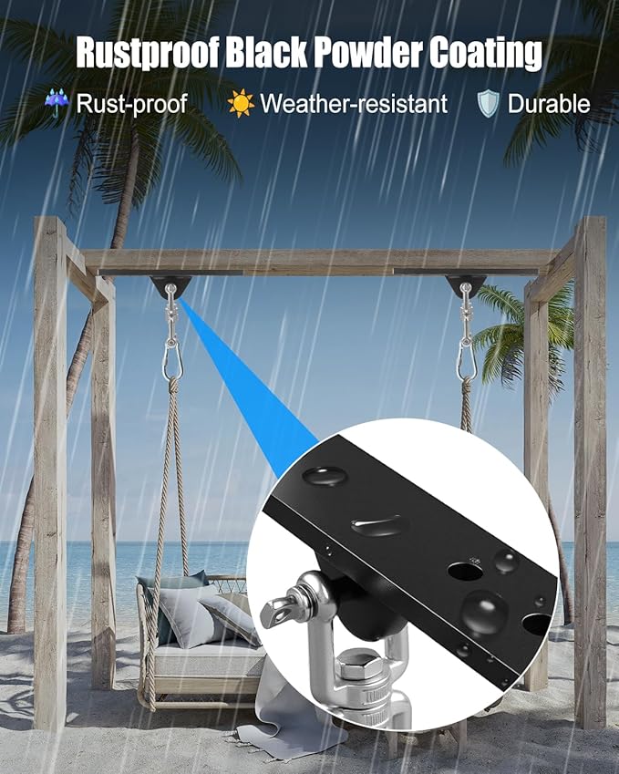 Heavy Bag Hanger, Punching Bag Stand with Locking Clip, 360° Swivel Wall Mount Ceiling Hook for Punching Bag/Aerial Yoga/Hammock/Sandbag/Swing Chair – Heavy-Duty Boxing Bag Mount (900LB Capacity)