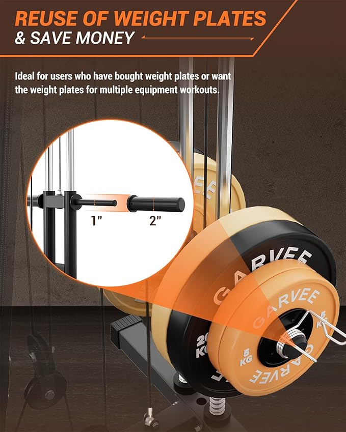 Multifunctional Home Gym Equipment with Lat Pulldown, Exercise Workout Station with Leg Press,Max 300LBS Capacity Home Gym Mahcine for Full Body Strength Training,Fit 1" & 2" Weight Plates(No Include)