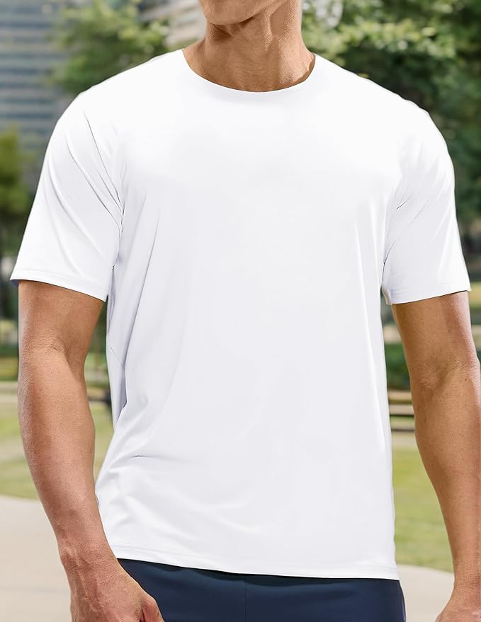 MIER Men's Dry Fit Workout T-Shirts Athletic Running Tee Short Sleeve Crew Neck Gym Tops, Polyester, Moisture Wicking