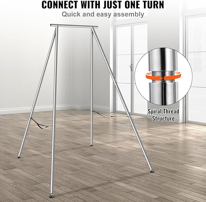 VEVOR Aerial Yoga Frame, 9.67 ft Height Swing Stand, Max 551.15 lbs Load Chrome-Plated Steel Pipe Inversion Yoga Rig for Indoor Outdoor Use