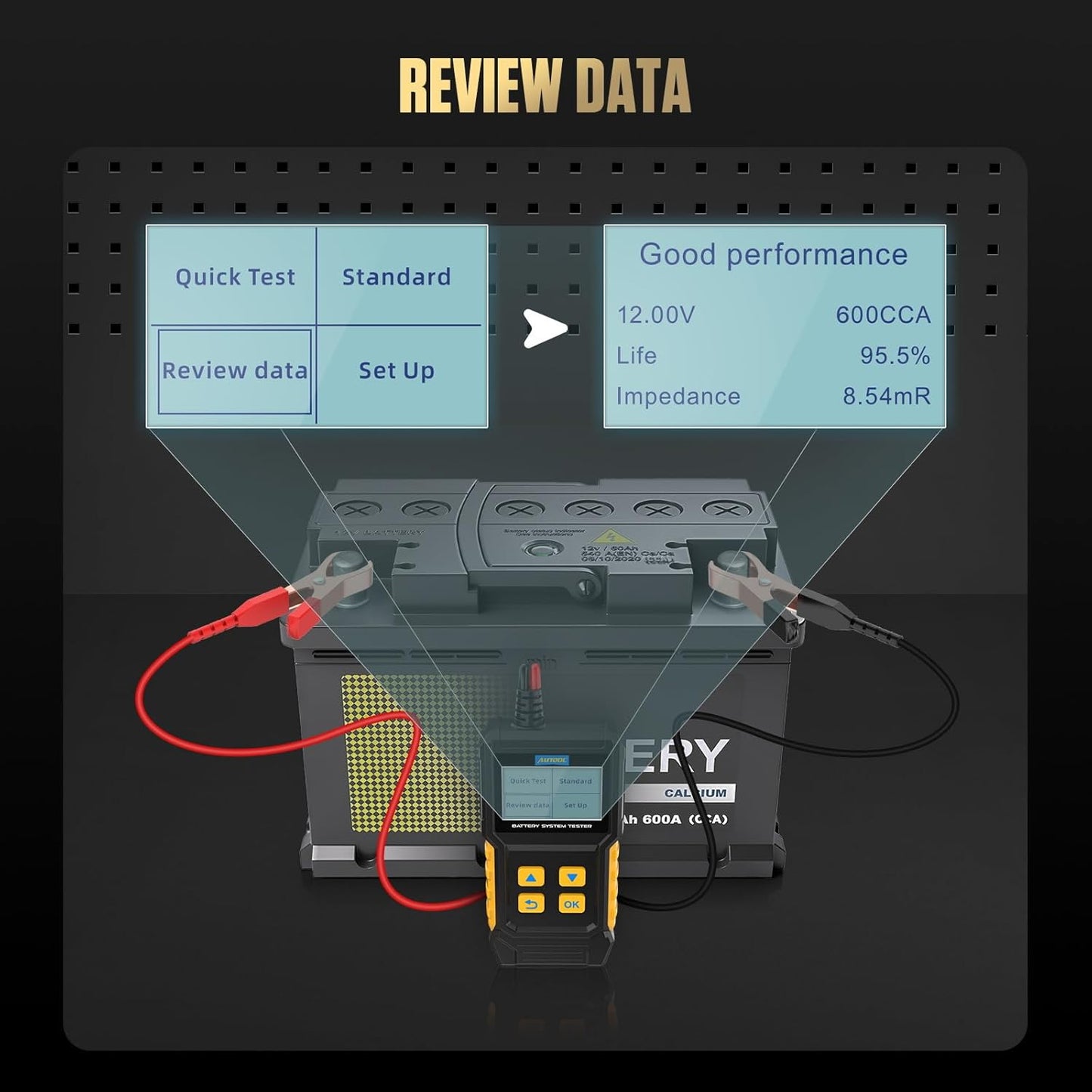 12V Car Battery Tester, 20-2000 CCA Load Tester Automotive,Charging & Cranking Analysis for Motorcycle, Truck, Boat, RV, Marine & More