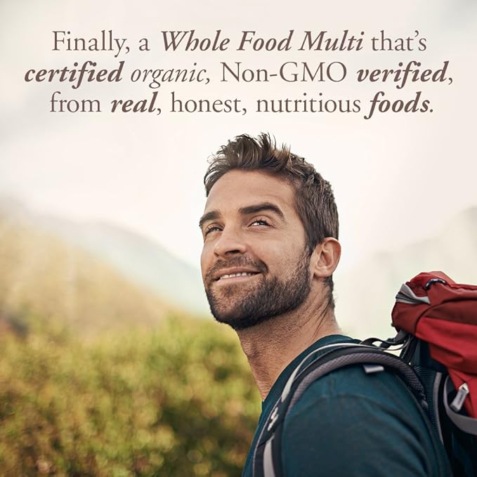 Garden of Life Once Daily Whole Food Multivitamin for Men, Organic Mens Vitamins & Minerals, Vitamin C, Zinc, Vegan, for Health & Well-Being, 30 Tablets
