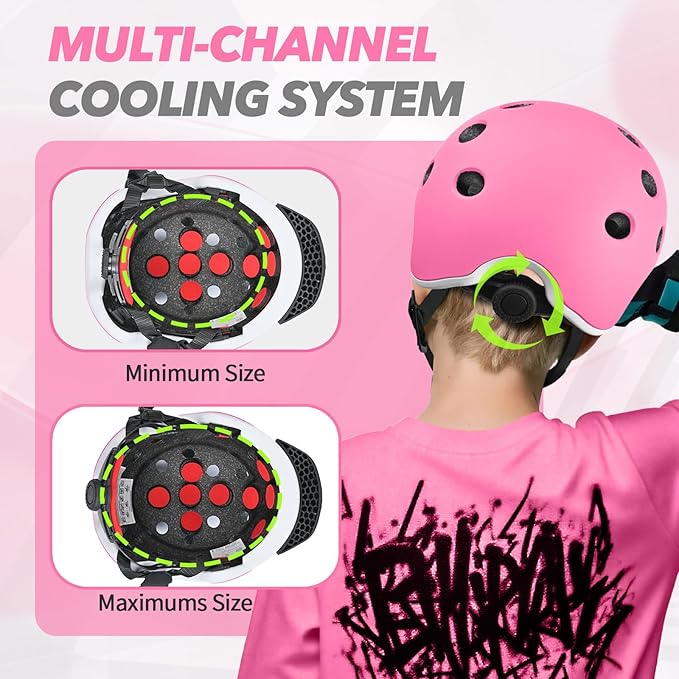 Kids Bike Helmet for 5-8-14 Kids Skateboard Helmet Boys Girls Child Youth Adjustable Lightweight Ventilation and Multi-Sports Scooter Cycling Roller Balance Bike