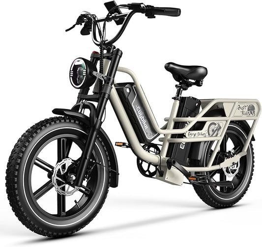 Dual Battery Electric Bike for Adults, 160 Miles Long Range Cargo Ebike with 48V 60AH Removable 2880WH Battery, 1450W Peak Motor 34MPH Electric Bicycle, 20" x 4" Fat Tire Hydraulic Brakes E Bike