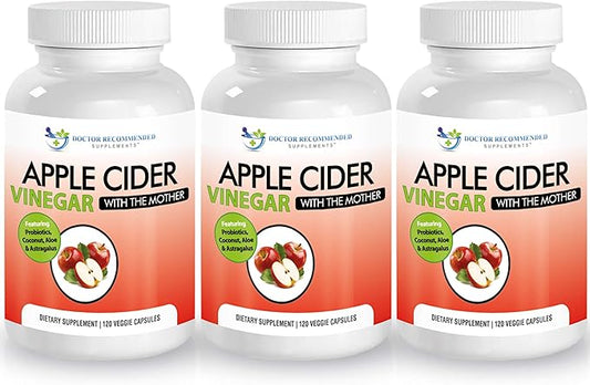 Apple Cider Vinegar Capsules - 100% Organic Apple Cider Vinegar Pills 1500 mg - Natural Digestion, Immune Booster Support & Cleansing Supplement with Probiotics - Made in The USA