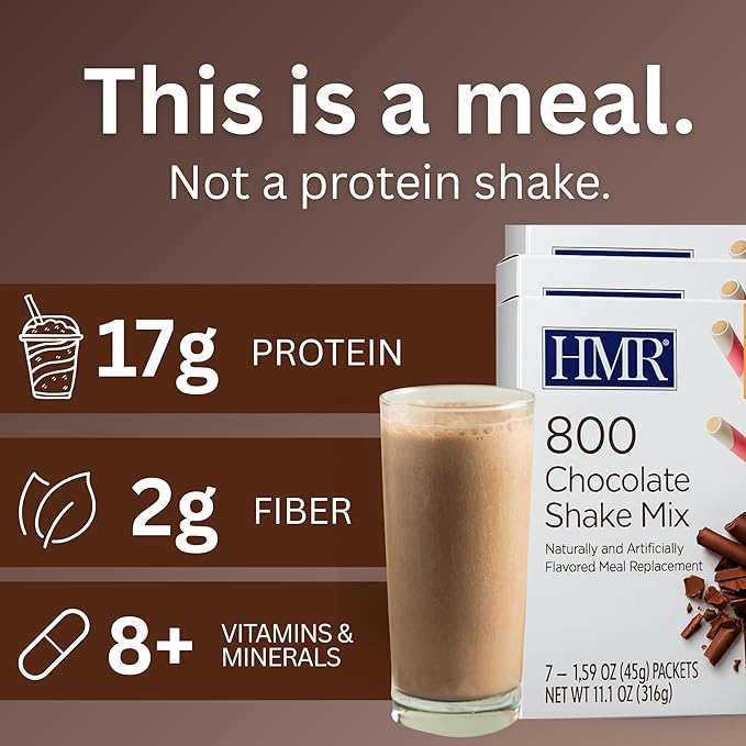 HMR 800 Shake Meal Replacement Mix | Chocolate Shake Powder to Support Healthy Weight Loss | 17g of Protein | Easy to Make | Low Calorie Food | 7 Servings