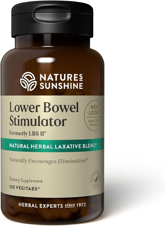 Nature's Sunshine Lower Bowel Stimulator - Helps Relieve Constipation - Cleanse & Detox Your Colon with Natural Herbal Ingredients - 25 Servings - 100 Vegitabs