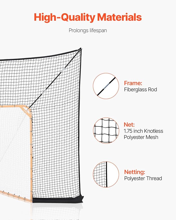VEVOR Portable Lacrosse Goal - Complete Training Accessory Set with Extended Coverage for Youth and Adults