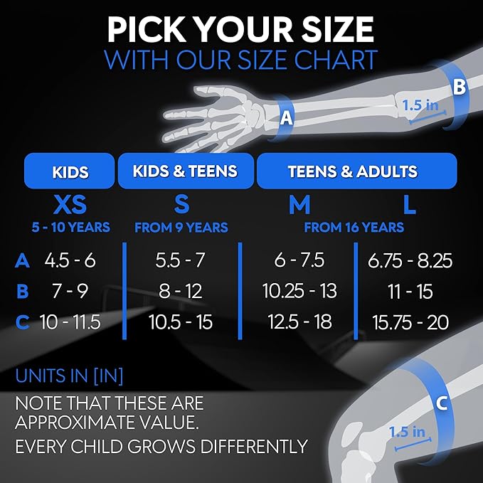 SKATEWIZ Skating Protective Gear Adults & Kids [6pc] incl. Knee Pads, Elbow Pads Wrist Guards for Roller Skating & Skateboarding