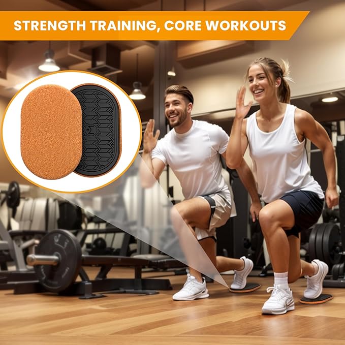 MUYOS Sliders for Working Out, Floor Sliders for Exercise, Sliding Discs for Hardwood Floors – Core and Strength Training, Protects Floors, Ideal for Home Gym Fitness
