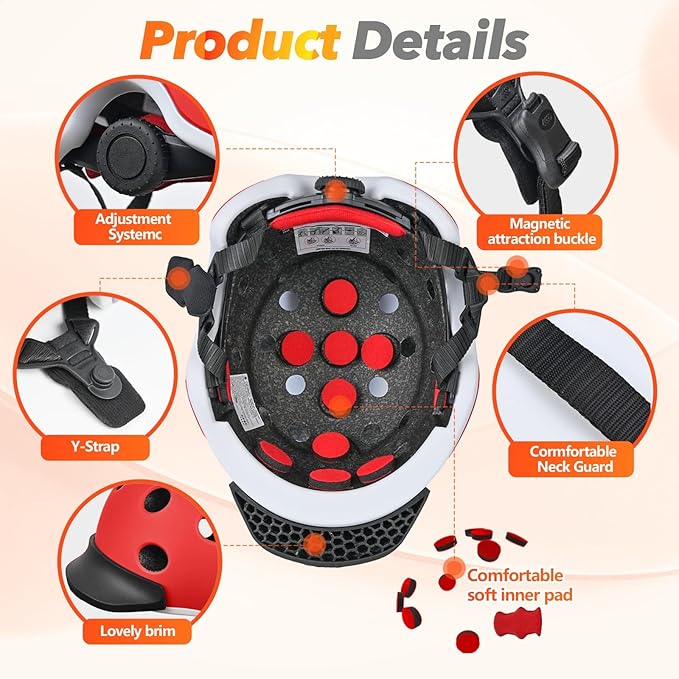 Kids Bike Helmet for 5-8-14 Kids Skateboard Helmet Boys Girls Child Youth Adjustable Lightweight Ventilation and Multi-Sports Scooter Cycling Roller Balance Bike