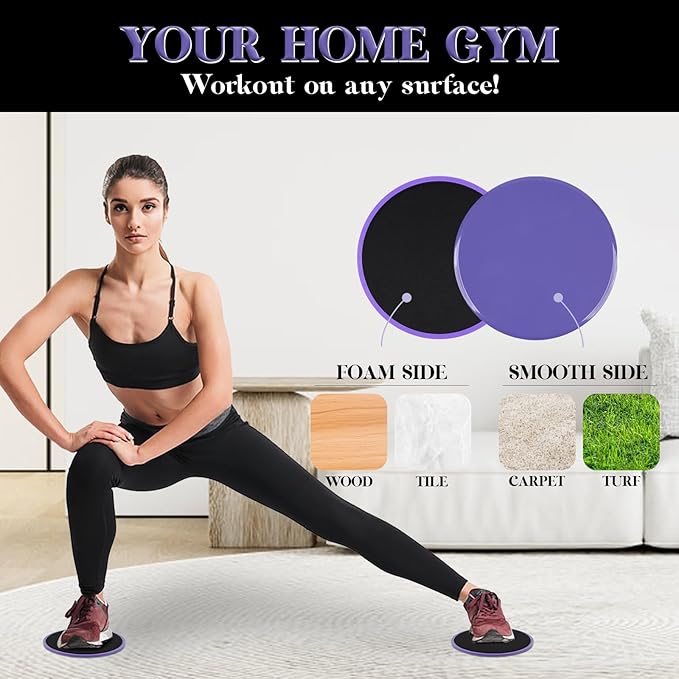 ZILLEEN Exercise Sliders for Working Out Fitness Discs for Pilates Women Men, 2 Pack