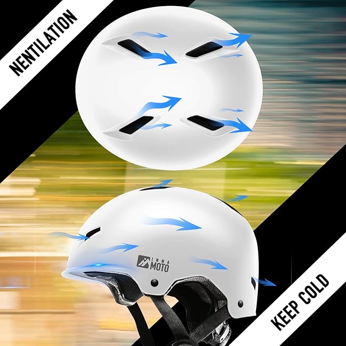 Skateboard Helmet for Adults - Adjustable Certified Safety Adults Helmet for Skateboarding Bike Bicycle Scooter Cycling Skate Skating Multisport Helmets for Women Men Boys Girls Kids Youth