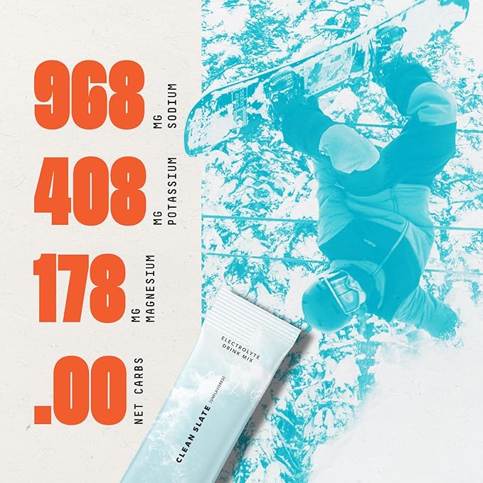 Keto Chow SALTT Electrolytes Powder Packets, Clean Slate Unflavored (30 Hydration Packets) - Magnesium, Potassium, Sodium, Trace Minerals - Vegan, Gluten Free - Travel Essentials - Made in USA