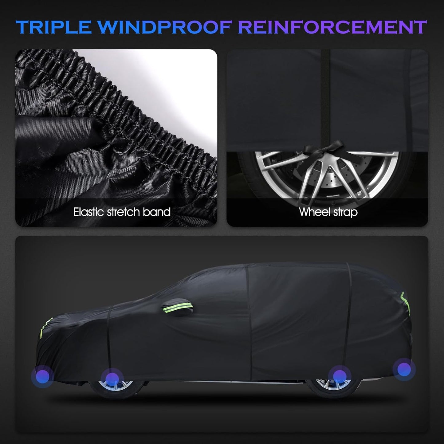 Car Cover Custom Fit for Honda CRV 1997-2025,Toyota RAV4 1996-2025, 6 Layers Truck Cover Waterproof All Weather for Automobiles,Outdoor Full Exterior Cover,Rain, Sun, Wind Protection,Black