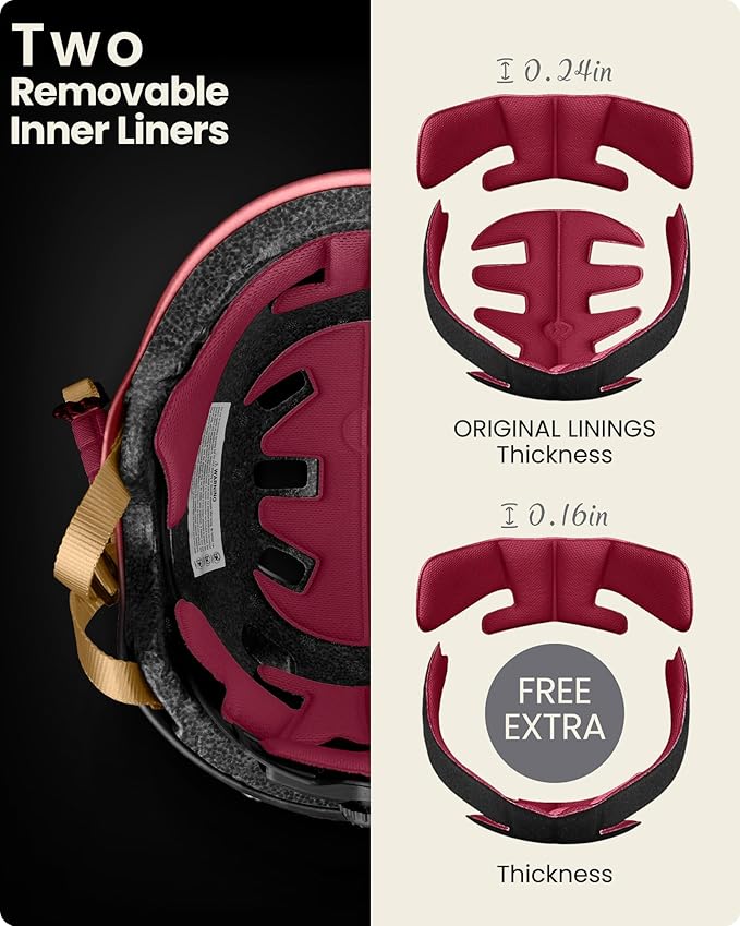 OutdoorMaster Skateboard Cycling Helmet - Two Removable Liners Ventilation Multi-Sport Scooter Roller Skate Inline Skating Rollerblading for Kids, Youth & Adults