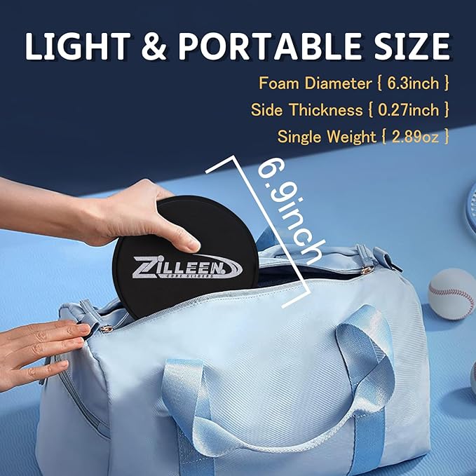 ZILLEEN Exercise Sliders for Working Out Fitness Discs for Pilates Women Men, 2 Pack