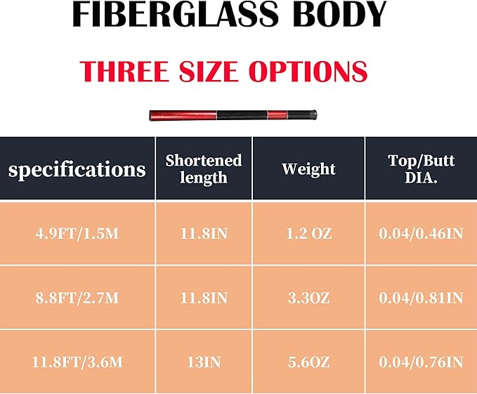 Telescopic Tenkara Rod in 4.9ft/8.8ft/11.8ft-Ultralight Travel Fishing Rods-Portable Collapsible Bass Crappie Rod-Retractable Fishing Pole -Tenkara Fishing Rod