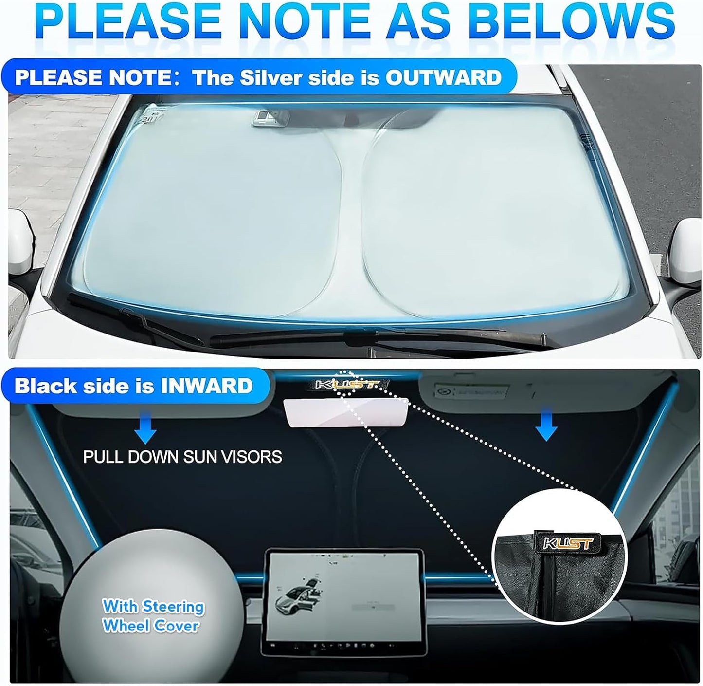 KUST Windshield Sun Shade for 2023-2025 2026 Lexus RX 350 Accessories Window Sunshade Sun Visor Protector Foldable Blocks UV Rays Keep Your Car Cooler