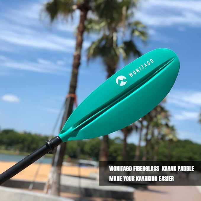 Kayak Paddles with Fiberglass Shaft and Reinforced PP Blade, Floating Adjustable Kayaking Oars, 3 Piece, 220-240 cm/86-94 Inches, 240-260 cm/94-102 Inches