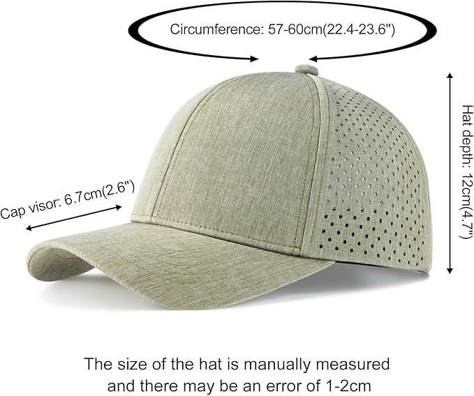 VOBOOM Men Snapback Trucker Hat, Baseball Cap for Breathable Side Laser Cut Holes