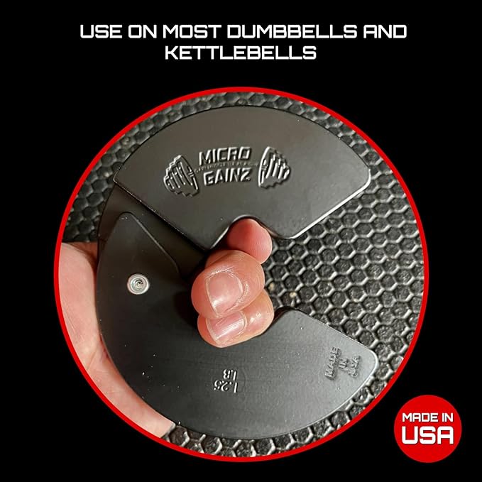 Micro Gainz Dumbbell Fractional 1.25lb Weight Plate, Ideal for Micro Loading, (Choose Color) 4 Piece Fractional Weight Plates, Designed for Dumbbell Training, Made In USA