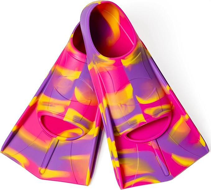 Kids Swim Fins,Short Comfortable Flippers for Lap Swimming and Training for Child,Girls,Boys,Beginners