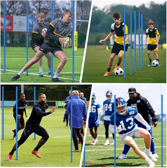 HOTOOLME Agility Training Poles Equipment Soccer Training Equipment includes 6 Agility Poles,Agility Ladder, 10 Soccer Cones,Jump Rope for Speed Training, Soccer Training, Basketball Athletes & Kids