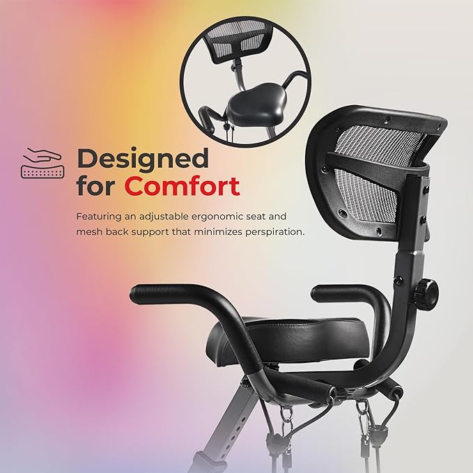 Sunny Health & Fitness Smart Folding X-Bike, Portable Compact Exercise Bike for Indoor Cycling Workout, Home Cardio Training Machine, Free SunnyFit App Bluetooth Connect, Optional Foldable Recumbent