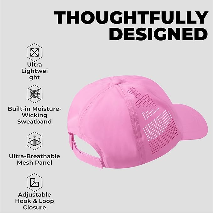 Tough Headwear Baseball Running Cap - Lightweight Quick-Drying Athletic Hat for Men & Women - Sweat-Wicking
