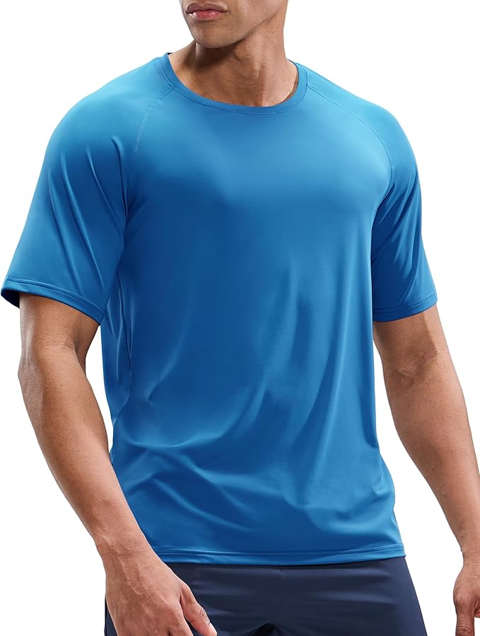 MIER Men's Dry Fit Workout T-Shirts Athletic Running Tee Short Sleeve Crew Neck Gym Tops, Polyester, Moisture Wicking