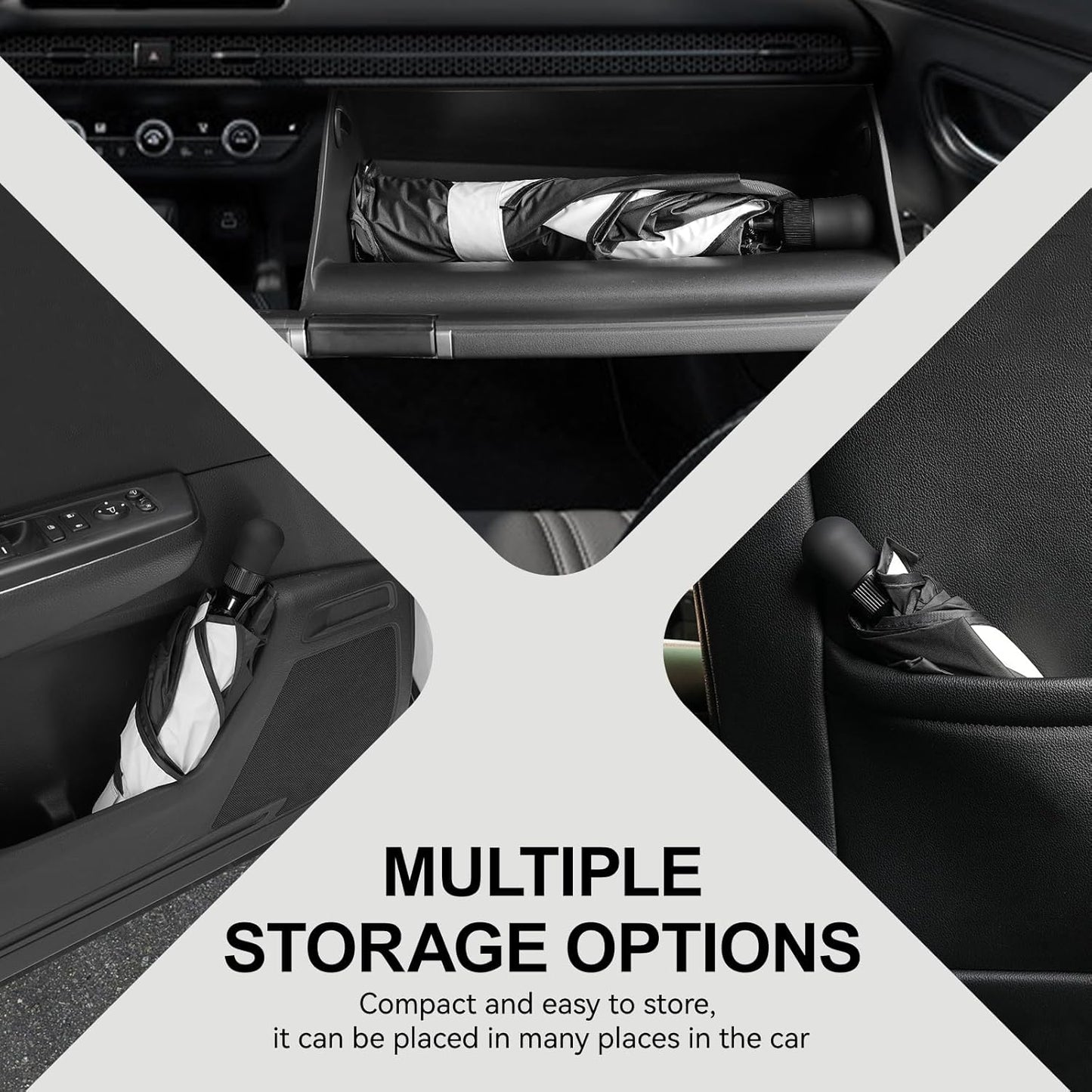 Custom Fit Windshield Sun Shade Umbrella for Honda HR‑V 2023‑2025 – Foldable Front Window Shield, Blocks UV Heat, Reduces Cabin Temp 20‑30 ℃, Easy‑Open Car Sunshade with Storage Bag