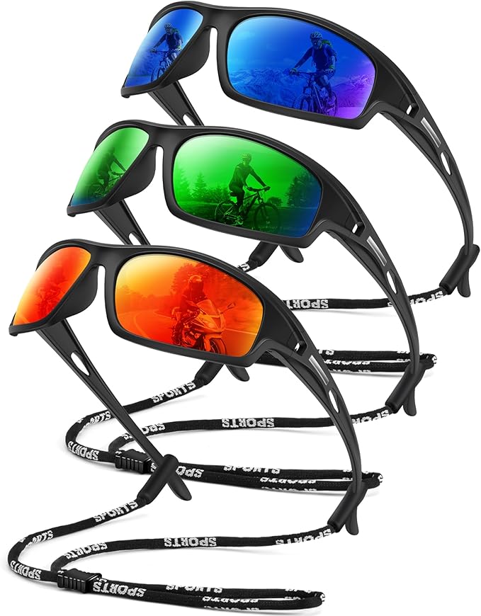 Polarized Sunglasses Men, Sports Sun Glasses Womens UV400 Protection for Fishing Running Driving