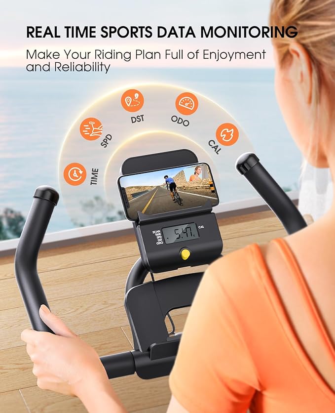 Stationary Exercise Bikes for Home, Magnetic Resistance,330 LBS Maximum Capacity, Quiet and Stable Indoor Cycle Bikes, Adjustable Digital Monitor & Phone Bracket & Comfortable Seat for Home