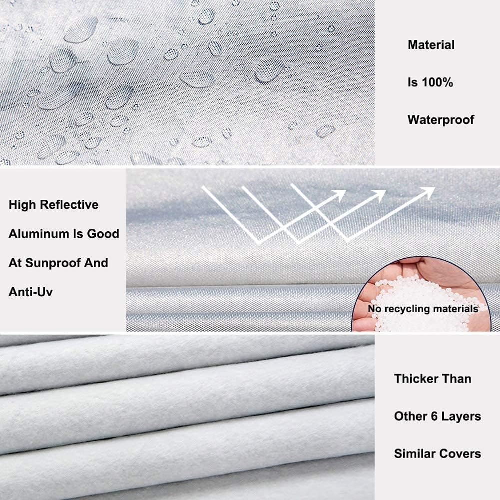 Kayme 6 Layers SUV Car Cover Custom Fit for BMW X5 (2007-2025) Waterproof All Weather for Automobiles, Outdoor Full Cover Rain Sun UV Protection.Silver