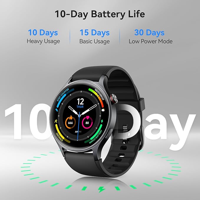 aeac Smart Watch for Men Women, AMOLED Ultra-Clear Screen Fitness Trackers with Heart Rate/Sleep/SpO2 Monitor, Smartwatch for iPhone/Samsung/Android, 110+ Sport Modes Waterproof Reloj Inteligente