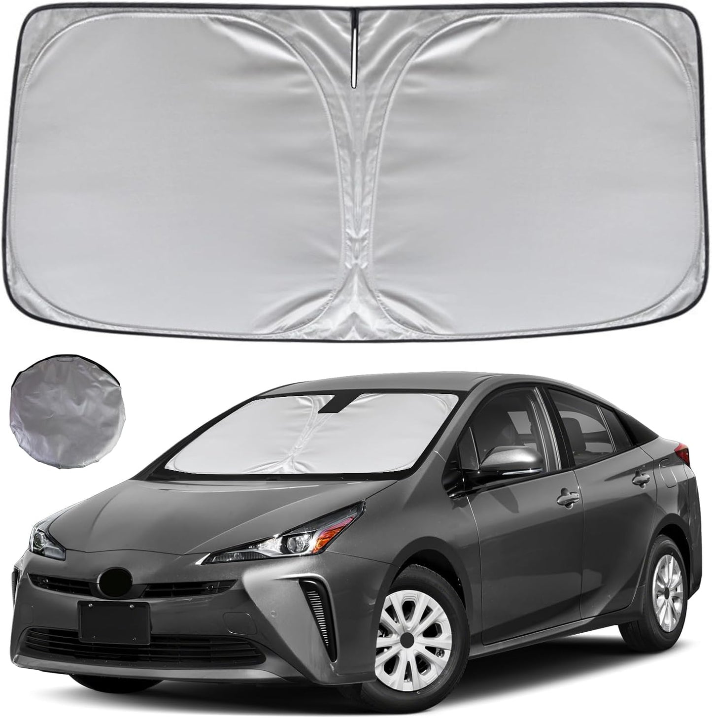KAYZT Windshield Sun Shade for 2016-2022 Toyota Prius Hatchback(NOT for Prius C or Prius V) Foldable Sunshade Front Window Custom Fit Car Accessories