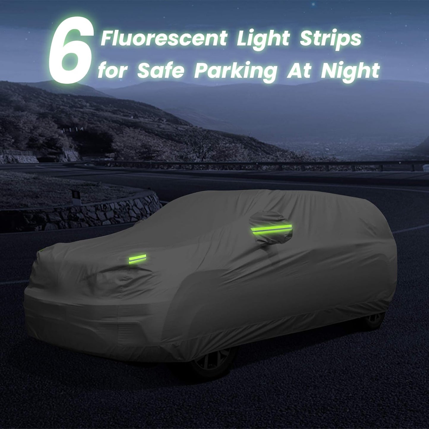 Car Cover Waterproof All Weather for SUV - All-Weather Windproof Design for Automobiles (Rain/Sun/Scratch Resistant), Universal Fit SUV Up to 190’’ (Upgrade)