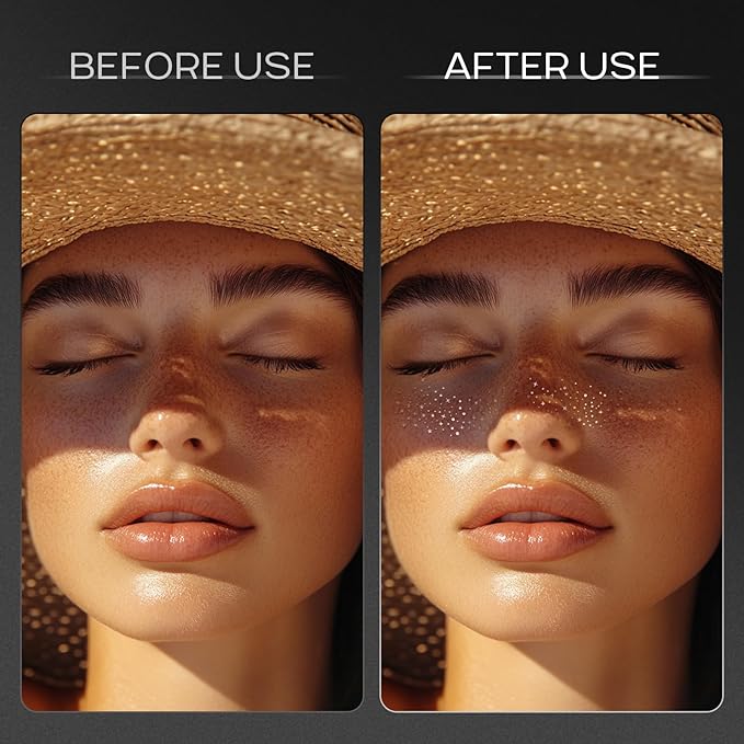 Glitter Freckles Face Tattoo - 10pcs Silver Face Glitter Makeup Speckles, Sparkle Makeup Patches