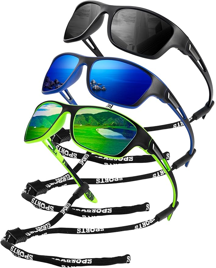 KALIYADI Polarized Sunglasses for Men, Sports Sun Glasses for Driving Cycling Fishing with UV protection